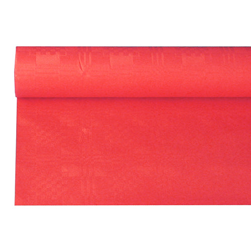 Nappe damassée 6 m x 1.2 m rouge (12 unités)