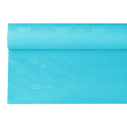 Nappe damassée 6 m x 1.2 m turquoise (12 unités)