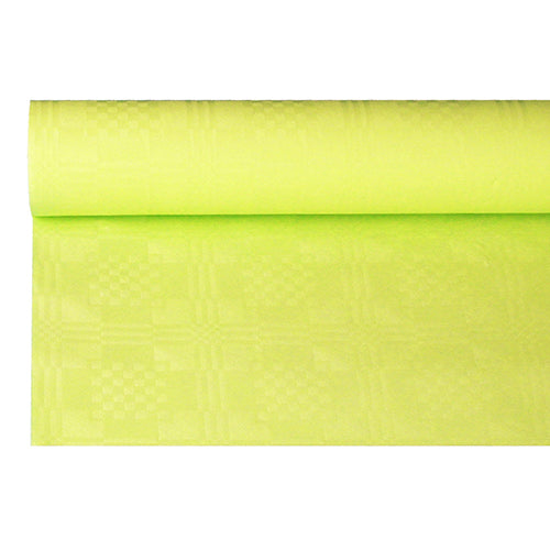 Nappe damassée 6 m x 1.2 m vert anis (12 unités)