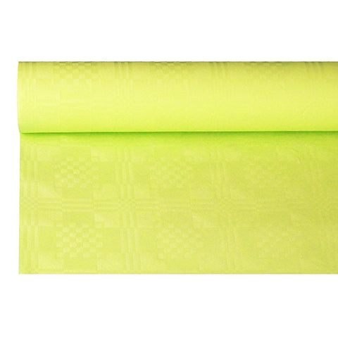 Nappe damassée 6 m x 1.2 m vert anis (12 unités)
