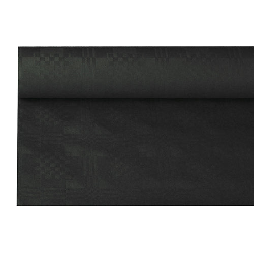 Nappe damassée 6 m x 1.2 m noir (12 unités)