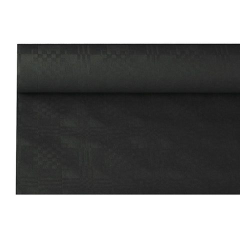 Nappe damassée 6 m x 1.2 m noir (12 unités)
