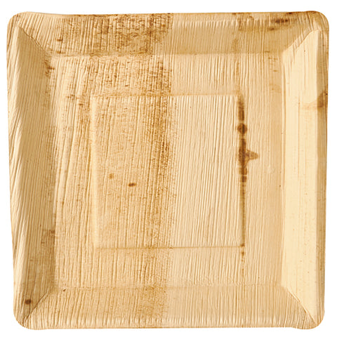 Assiettes. feuille de palmier "pure" carrée 25 cm x 25 cm x 2.5 cm