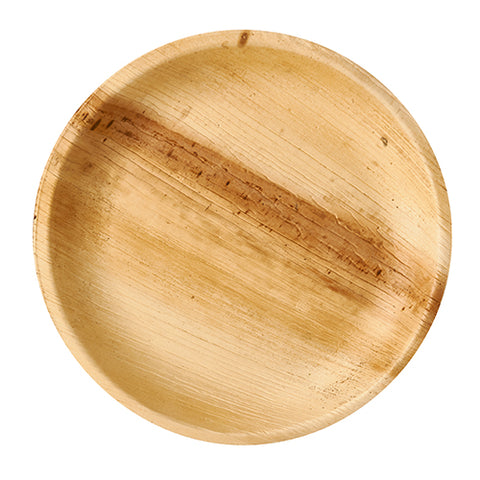 Assiettes jetables rondes en feuille de palmier