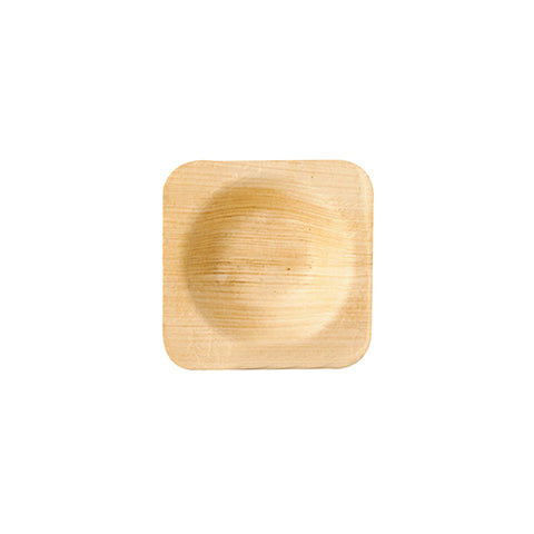 Coupelles. Feuille de palmier "pure" rectangulaire 6 cm x 6 cm x 1.3 cm (250 unités)