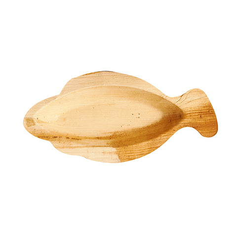 Assiettes feuille de palmier "pure" 24 cm x 11 cm x 2.5 cm "Poisson"