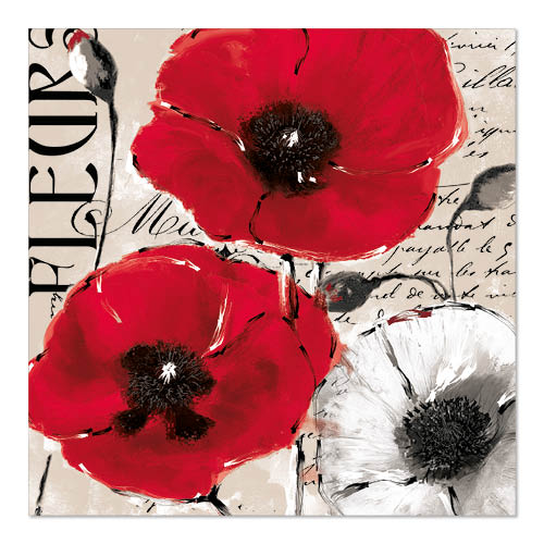 Serviettes. 3 plis pliage 33 cm x 33 cm "Colette"