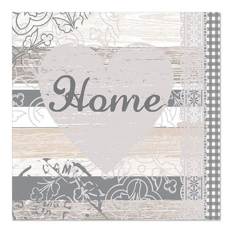 Serviettes. 3 plis pliage 33 cm x 33 cm "Home"