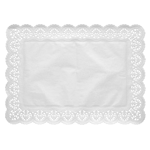 Dentelle. papier rectangulaire 53 cm x 32.5 cm blanc (2000 unités)