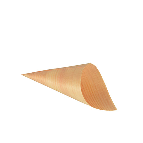 Cornets "Fingerfood" en bois "pure" Ø 6.5 cm · 12.5 cm (500 unités)