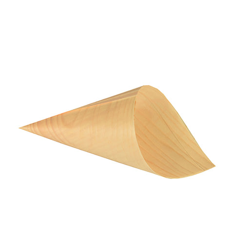 Cornets "Fingerfood" en bois "pure" Ø 8 cm · 15.5 cm (500 unités)