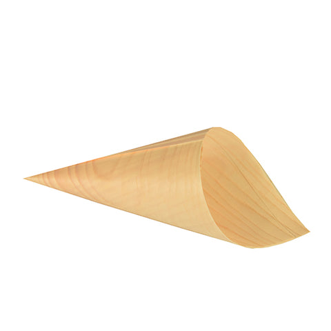 Cornets "Fingerfood" en bois "pure" Ø 9.5 cm · 18 cm (500 unités)