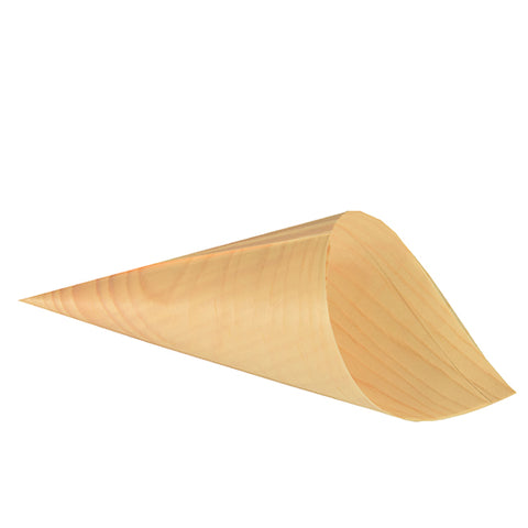 Cornets "Fingerfood" en bois "pure" Ø 11 cm · 21 cm (500 unités)