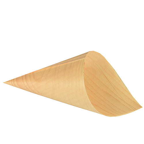 Cornets "Fingerfood" en bois "pure" Ø 12.5 cm · 24 cm (500 unités)