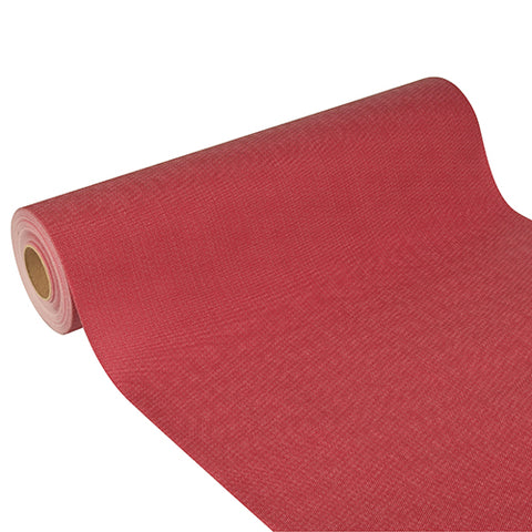 Chemin de table. aspect textile. non tissé "soft selection plus" 24 m x 40 cm bordeaux (4 unités)