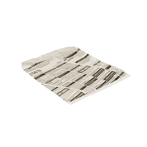 Sachets pour hamburgers en papier parchemin artificiel. ingraissable 16 cm x 18 cm "Newsprint" résistant à la graisse (1000 unités)