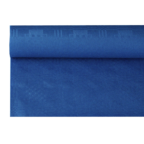 Nappe damassée 6 m x 1.2 m bleu foncé (12 unités)