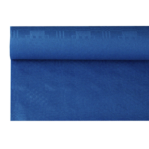 Nappe damassée 6 m x 1.2 m bleu foncé (12 unités)