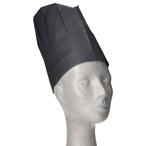 Bonnets de cuisinier, crépon 23 cm x 27,5 cm noir "Provence" dimension réglable