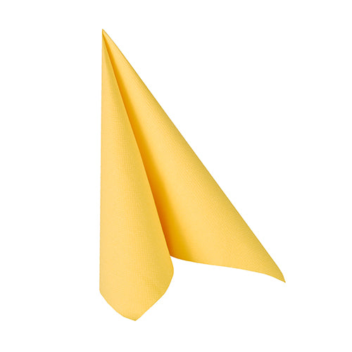 Serviettes "ROYAL Collection" pliage 25 cm x 25 cm jaune