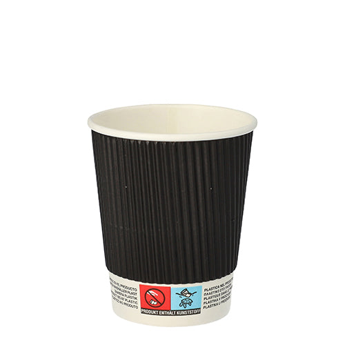Gobelets carton "To Go" 25 cl / 8 oz Ø 8 cm Ripple Wall (500 unités)
