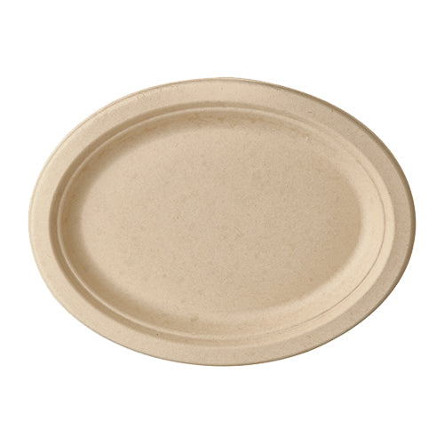 Assiettes en canne à sucre "pure" ovale 