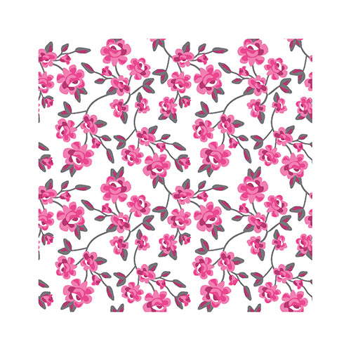 Serviettes. 3 plis pliage 25 cm x 25 cm fuchsia "Milleflora"