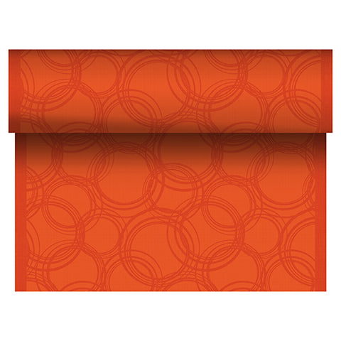 Chemin de table. aspect tissu. PV-tissu "ROYAL Collection" 24 m x 40 cm nectarine "Bubbles" (4 unités)