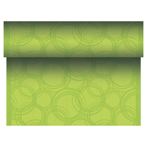 Chemin de table. aspect tissu. PV-tissu "ROYAL Collection" 24 m x 40 cm vert anis "Bubbles" (4 unités)
