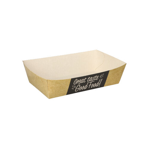 Barquettes frites en carton fibres vierges "pure" 3.5 cm x 7 cm x 12 cm "Good Food" moyen (600 unités)
