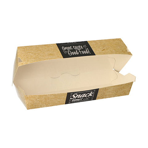 Boites à sandwich en carton fibres vierges "pure" 6.2 cm x 7.5 cm x 21 cm "Good Food" (300 unités)