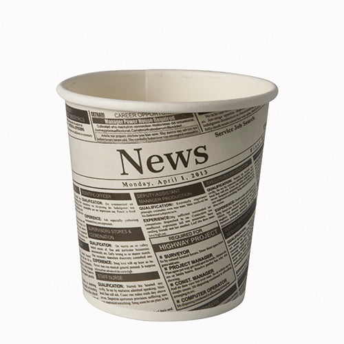 Coupelles carton "To Go" rond 470 ml Ø 9.9 cm · 9.9 cm "Newsprint" (500 unités)