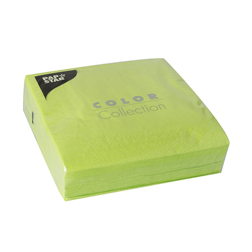 Serviettes. 3 plis pliage 33 cm x 33 cm vert anis