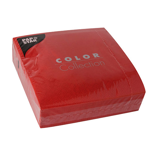 Serviettes. 3 plis pliage 33 cm x 33 cm rouge