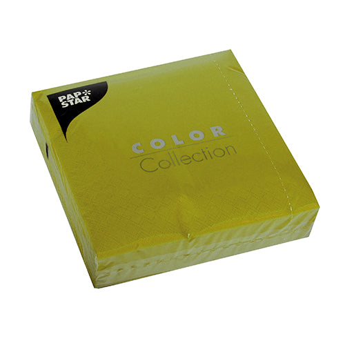 Serviettes. 3 plis pliage 33 cm x 33 cm vert olive