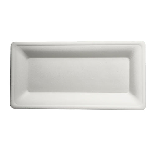 Assiettes en canne à sucre "pure" rectangulaire