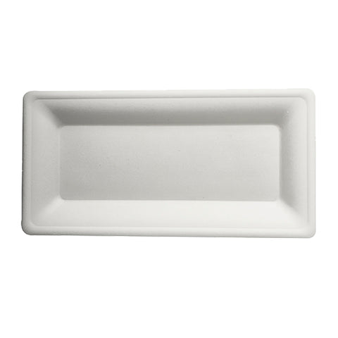 Assiettes en canne à sucre "pure" rectangulaire