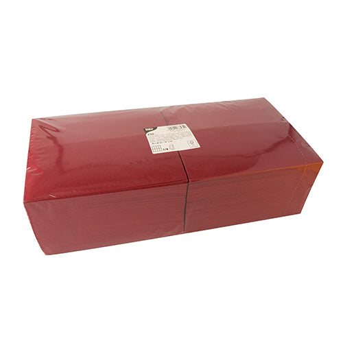 Serviettes. 3 plis pliage 1/8 40 cm x 40 cm bordeaux 