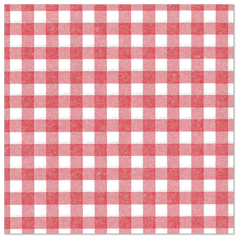 Serviettes "ROYAL Collection" pliage 40 cm x 40 cm rouge "Vichy Karo"