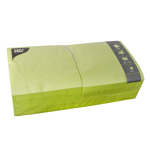 Serviettes. 3 plis pliage 40 cm x 40 cm vert anis