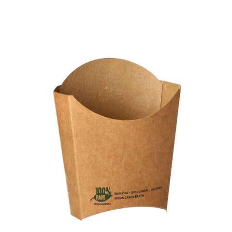 Cornets à frites, en carton "pure" 13,9 cm x 13,4 cm x 4,2 cm marron "100% Fair" petit (480 unités)