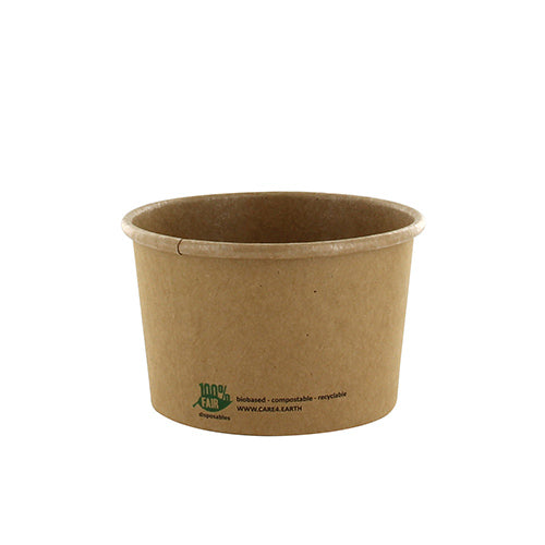 Terrines à soupe. carton "pure" rond 230 ml Ø 9.8 cm · 6 cm marron "100% Fair" (500 unités)