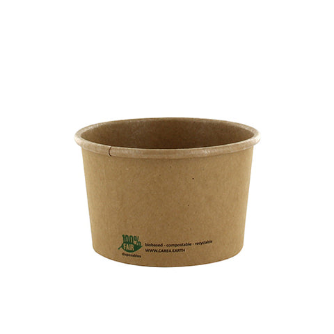 Terrines à soupe. carton "pure" rond 230 ml Ø 9.8 cm · 6 cm marron "100% Fair" (500 unités)