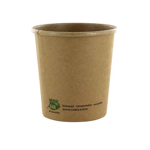 Terrines à soupe. carton "pure" rond 470 ml Ø 9.8 cm · 10 cm marron "100% Fair" (500 unités)