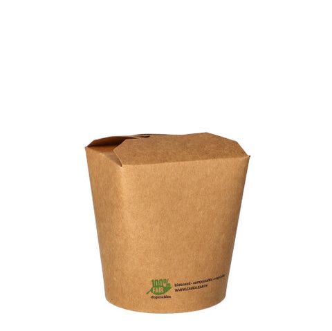 Snack- Boîte. carton "pure" rectangulaire 470 ml 9.8 cm x 8.2 cm x 7 cm marron "100% Fair" (500 unités)