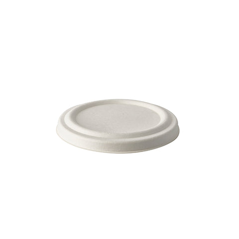 Couvercles pour terrines à soupe en canne à sucre "pure" Ø 10 cm blanc (400 unités)