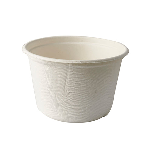Terrines à soupe en canne à sucre "pure" 600 ml Ø 14 cm · 9 cm blanc (500 unités)