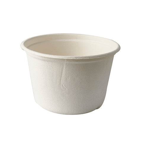 Terrines à soupe en canne à sucre "pure" 600 ml Ø 14 cm · 9 cm blanc (500 unités)