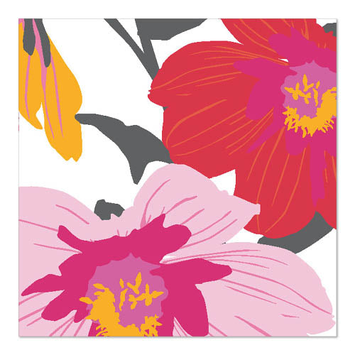 Serviettes. 3 plis pliage 33 cm x 33 cm "Blomster"