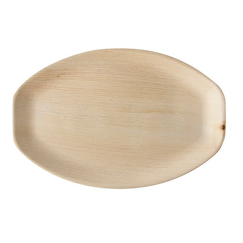 Plateaux de service. Feuille de palmier "pure" ovale 37 cm x 25 cm x 3 cm (100 unités)
